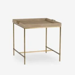 Edith Side Table, Latte Shagreen -Home Furni and Decor Sale 138133 new edith large side table ivory shagreen angle