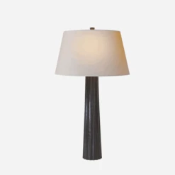 Fluted Spire Table Lamp, Aged Iron