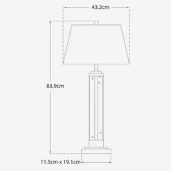 Wright Table Lamp, Polished Nickel And Glass -Home Furni and Decor Sale 208054 wright dimensions