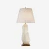 Bayliss Table Lamp, White Leather Ceramic