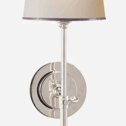 Bryant Wall Light, Polished Nickel With Silver Trim Shade -Home Furni and Decor Sale 208411 bryant wall light in polished nickel with natural paper shade and silver tape