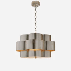 Arabelle Pendant Light, Burnished Silver Leaf