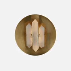 Halcyon Quartz Wall Light, Antique-Burnished Brass