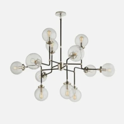 Bistro Chandelier, Polished Nickel