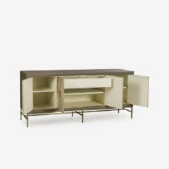 Edith Latte Sideboard, Latte Shagreen -Home Furni and Decor Sale 214851 edith sideboard ivory shagreen open