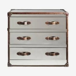 Howard Steel/Leather Chest Of Drawers, Steel/leather -Home Furni and Decor Sale 214948 howard steel leather cod front