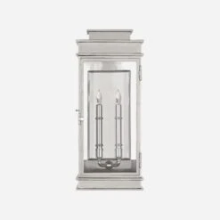 Linear Polished Nickel Outdoor Wall Light