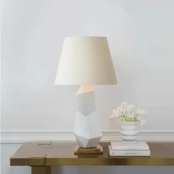 Bayliss Table Lamp, White Leather Ceramic -Home Furni and Decor Sale 217725 bayliss white2