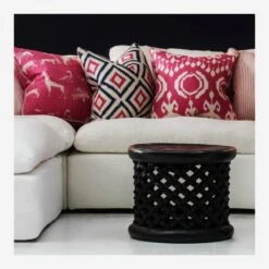 Bamileke Stool, Black -Home Furni and Decor Sale 230862 truman sectional sofa in white linen with cushions in kingdom paradise glacier paradise volcano paradise and savannah paradise lifestyle