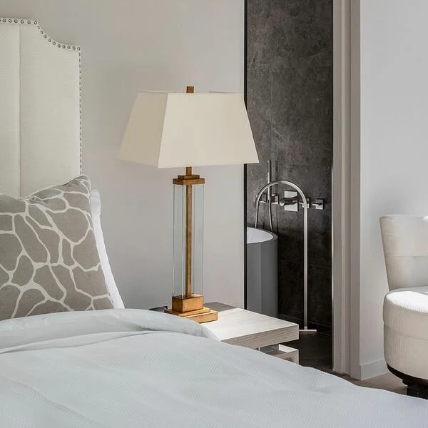 Wright Table Lamp, Gilded Iron And Glass 4 Wright Table Lamp, Gilded Iron And Glass - Image 2