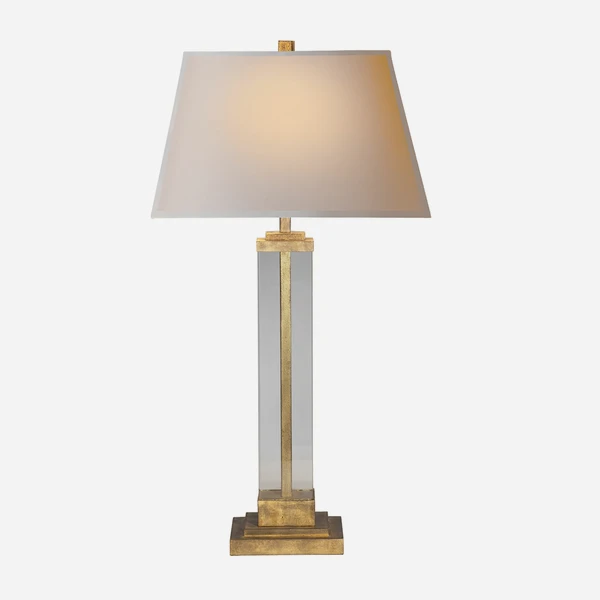 Wright Table Lamp, Gilded Iron And Glass 3 Wright Table Lamp, Gilded Iron And Glass