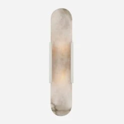 Melange Wall Light, Polished Nickel/Alabaster
