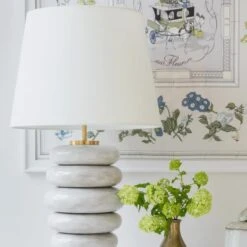 Phoebe Table Lamp -Home Furni and Decor Sale 333982 phoebe stacked table lamp in antiqued white lifestyle 2
