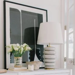 Phoebe Table Lamp -Home Furni and Decor Sale 333991 phoebe stacked table lamp in antiqued white lifestyle