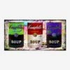 Campbell's Soup Canvas Artwork, Green + Red + Purple -Home Furni and Decor Sale 94886 campbell s soup green red purple canvas artwork